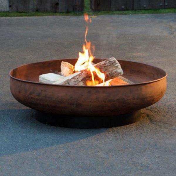 Outdoor Corten Steel Fire Pit Round Rustic Look Outdoor Personal Large Garden Or Courtyard Furniture Firpit