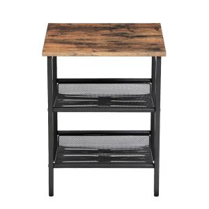 Side Table with Adjustable Shelf for Home, Industrial Side Table, Small End