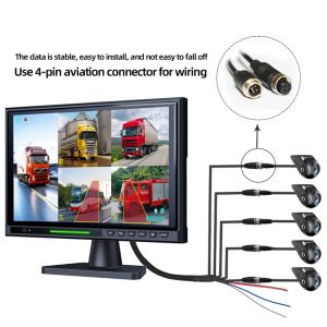 10.1" Touch Screen IPS BSD 5CH Split Car Rear View DVR Monitor AHD 4Pin IR
