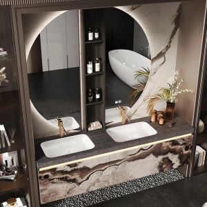 6500K Backlit Circle Mirror 5mm Hotel Vanity Mirror Silver Ultra-Thin