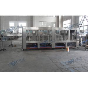 Monoblock Liquid Filling Machine , 5 In 1 Plastic Bottle Pulp Juice Filler