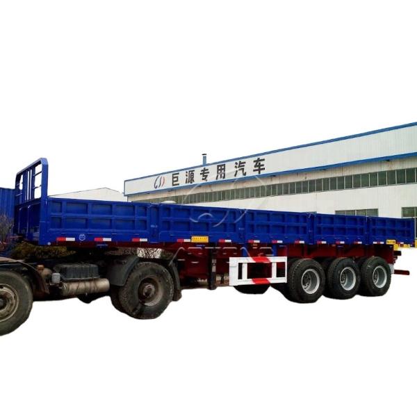 Side Board Fence Tri Axles Flatbed Detachable Sidewall Semi Trailer for Cargo