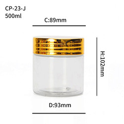 8 Oz Pet Plastic Jars Cosmetic Cream Jar Container With Transparent White Black