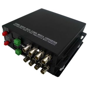 CCTV Cameras HD-SDI video signal to fiber converter,4-ch HD-SDI video with Gbe