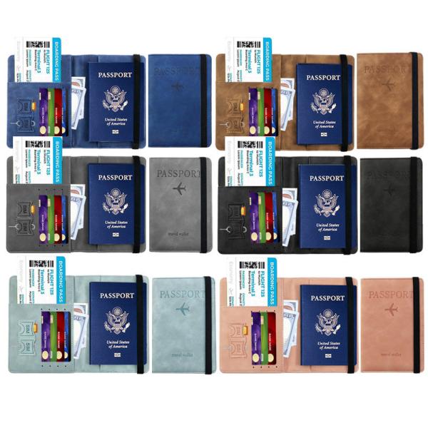 AMAZON PU LEATHER PASSPORT BAG RFID MULTI-FUNCTIONAL PASSPORT HOLDER PASSPORT COVER PASSPORT COVER