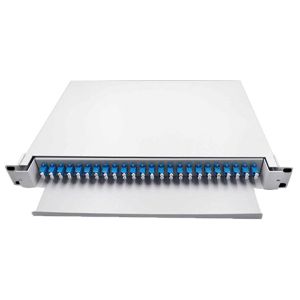 White 24 Port Wall Mount Patch Panel , ODF LC Duplex Adapter Telephone