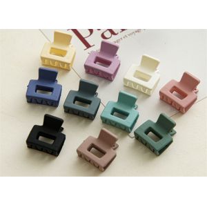 China Temperament kids girls resin accessories matte cute square small clip Morandi fringe clip Hair clip headpiece on sale