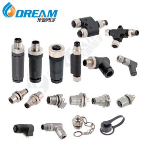 M5 M8 M12 M23 Connector and Cable Molded Assembly with Panel Mounting Solder