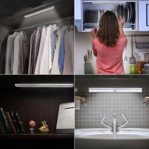 20 LED Under Cabinet Light Motion Sensor Rechargecable USB Night Light Closet
