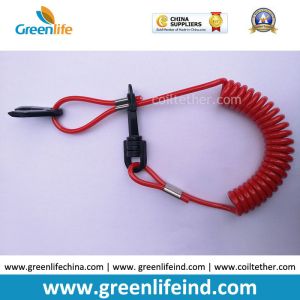 Safety Jet Ski Floating Standard Red Coil Ripcords w/Plastic Hook&Key