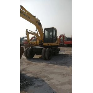 Secondhand Komatsu Excavators PC150W Heavy Excavator Wheel Excavator in Good