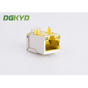 10 / 100 baseT RJ45 PCB connector with LAN Filter for Adsl, yellow housing