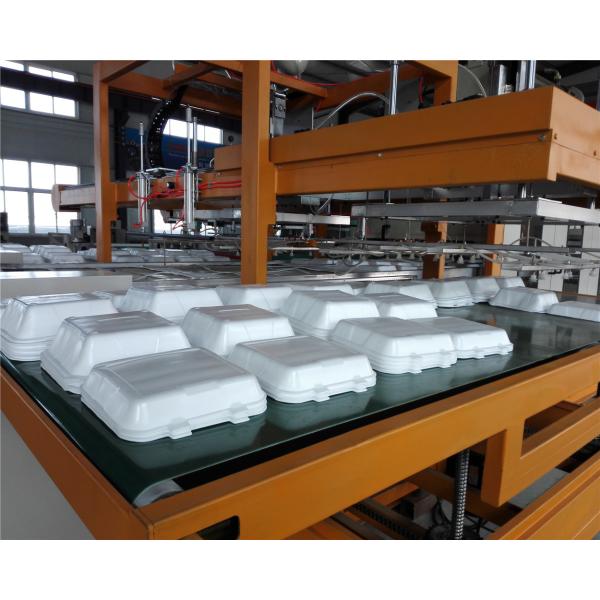 White Plastic Foam Food Container Machine Water Cooling PLC Controlled