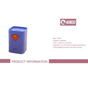 Cylinder Personalized Tin Containers , Square Tin Cans With Lids Money Saving