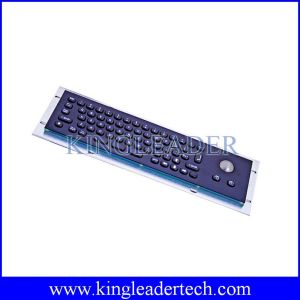 Metallic Liquid-Proof Industrial Black Kiosk Metal Keyboard With Trackball