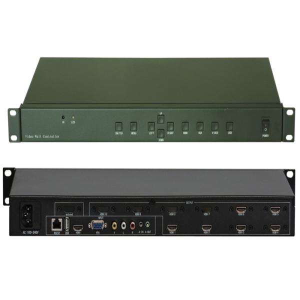 Quality 3x2 LCD Video Wall Controller With RS232 Control 1 Input 6 Output wholesale