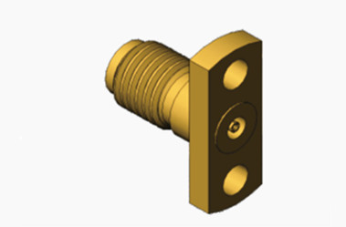 Quality Brass MSSM Female 2-hole Flange RF Coaxial Connector With Micro-strip wholesale