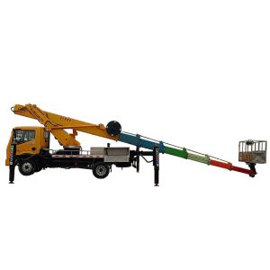 China China Hot Selling Top Quality Customized Dongfeng 4*2 New Diesel 33 m Truck Mounted Aerial Work Platform With Remote Control on sale