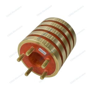 Carbon brush slip ring with 5 circuits 100A current and option for robot