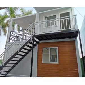 20ft 40ft Light Steel Flat Pack Container Prefab House For Two Layers Apartment