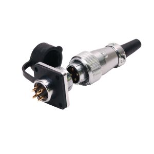 Metal Shielded 6 Pin Waterproof Connector , Female Panel Mount Connector With