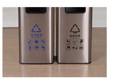 Wholesale Stainless Steel Metal Garbage Can Round Waste Bin Hotel Guestroom For Outdoor Open Top Trash