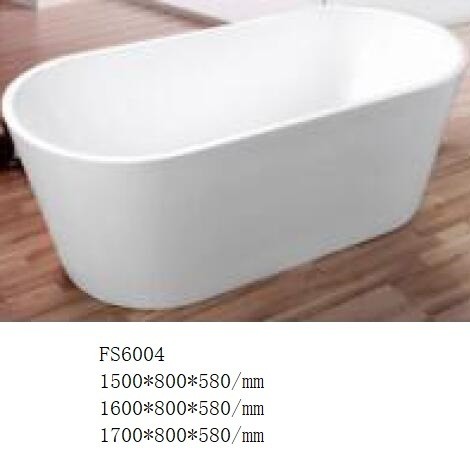 Quality White Acrylic Ellipse Freestanding Bathtub With Overflow 1700x750x600 wholesale