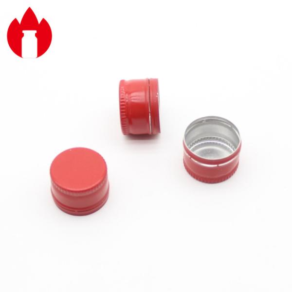 Quality 20mm Red Screw Aluminum Ropp Caps With PE Gasket wholesale