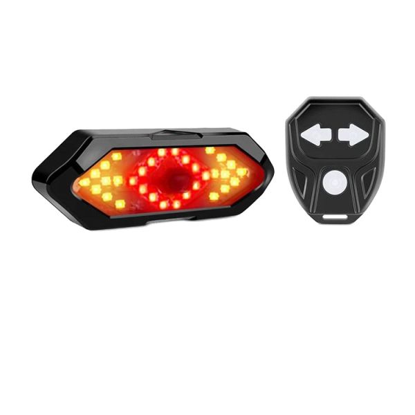 Quality 2KW LED Bike Light Wireless Remote Control USB Tail Lights for 2KW Bicycle Electric Scooter Battery Turn Signal Indicator wholesale