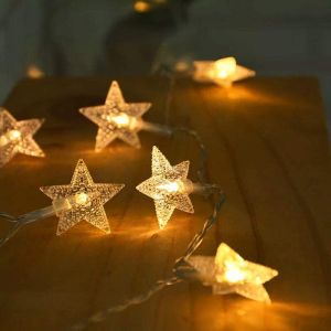 Cheap Battery Operated Extendable Stars String Lights LED 8 Modes Warm White String Lights for Bedroom Wedding Party Garden Decoration for sale