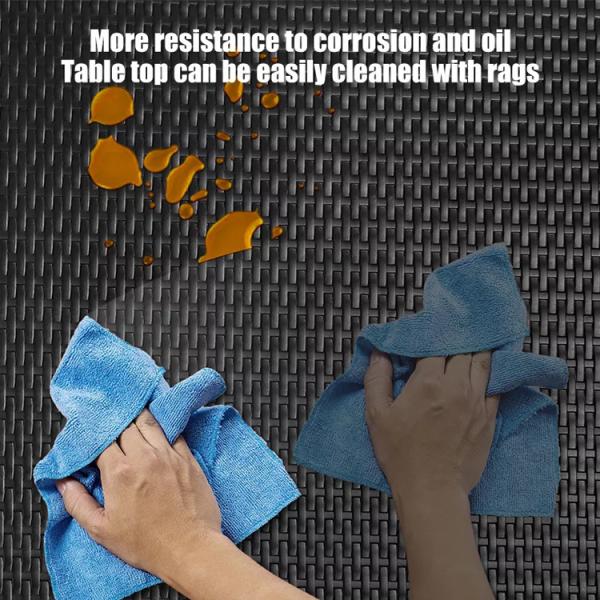 Foldable Outdoor Banquet Table Portable Camping Furniture with Imitated Rattan Design