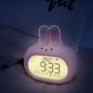 Modern Sleep Rabbit Alarm Clock Kids Sleep Trainer With Night Light Sound