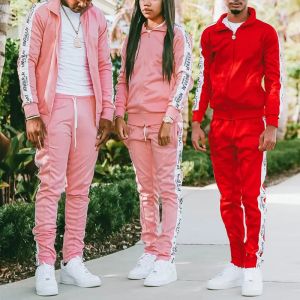 Nylon Zip Up Women Jogging Set Stacked Flared Sweatpants Sweatsuit Set Anti