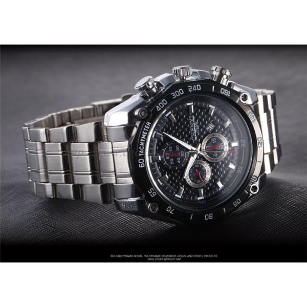 029B Stainless Steel Watches for Man Business Watch Quartz Analog Watches 3 Subdials Watch