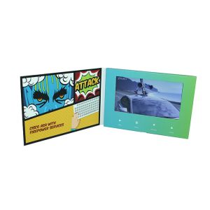 One Button Control LCD Video Brochure , 7 Inch LCD Video Business Card Durable