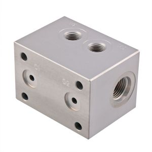 Aluminum Hydraulic Manifold Threaded Cartridge Valve Manifold CNC Machining
