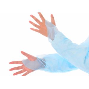 Cheap Hygienic L XL CPE Disposable Gown With Thumb Cuffs for sale