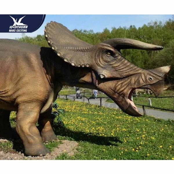 Interactive Handmade Dinosaur Yard Ornament For Theme Park Equipment