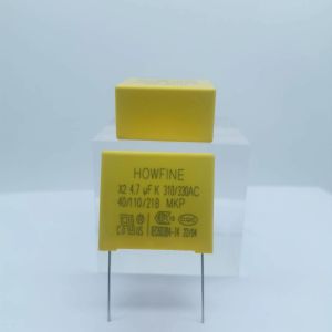 China 37.5mm Pitch X2 Safety Capacitor 475K 310V Yellow Color Self Healing on sale