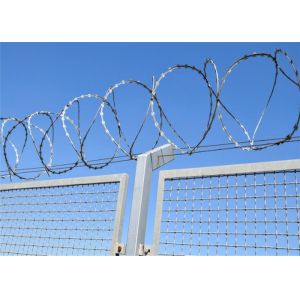 Fence Safety Galvanized Razor Wire , Razor Barbed Wire Coil Diameter 500mm