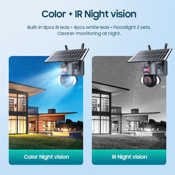 HD 3MP Solar Cellular Security Camera Solar Powered PTZ WIFI Camera