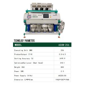Food Industry White Rice Sesame Color Sorter With 5400 Pixel CCD Camera