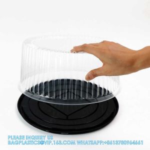 10-11" Plastic Disposable Cake Containers Carriers With Dome Lids And Cake