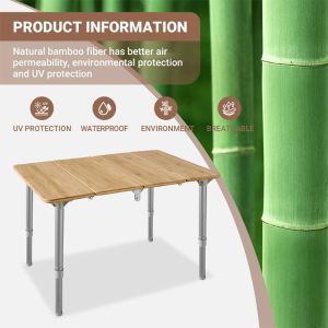 Outdoor Travel Garden Lightweight Adjustable Height Folding Table for Camping