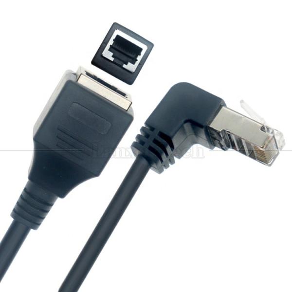 Quality Cat5e Up Down Left Right Angle RJ45 Male to RJ45 Female Socket Panel Mount Ethernet Cable wholesale