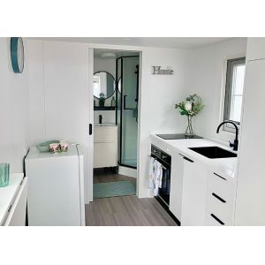 As/US Steel Frame Prefab Tiny House With Trailer On Wheels For Travel