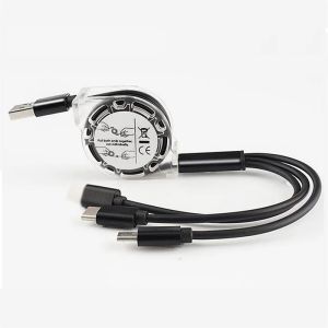 3 In 1 Extendable USB 2.0 Charging Cable For Iphone Micro Type C
