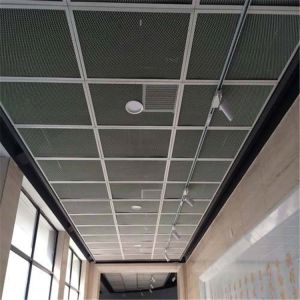 China 800x800 Mesh Ceiling Panel Aluminum Hook On 20x40mm Wire Mesh Ceiling Tiles on sale