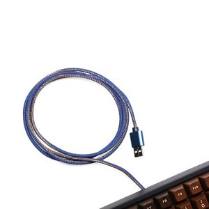 3 in 1 Fast Charging Cable USB Type C 5A Data Charge Cable Braided Fabric Cord