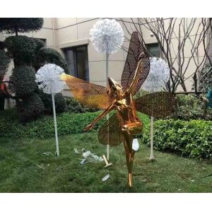 China SS Lawn Garden Sculptures And Statues Modern Golden Varnished on sale